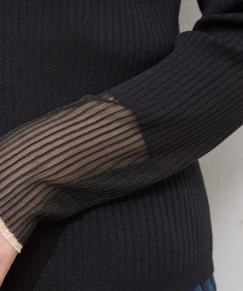 natural couture（ナチュラルクチュール）の「袖口シアーリブニット（ニット/セーター・レディース・ピンク系その他/グレイッシュベージュ/アイボリー/ブラック/ブルー系その他・FREE）」の15枚目の写真