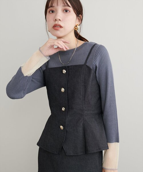 natural couture（ナチュラルクチュール）の「袖口シアーリブニット（ニット/セーター・レディース・ピンク系その他/グレイッシュベージュ/アイボリー/ブラック/ブルー系その他・FREE）」の19枚目の写真