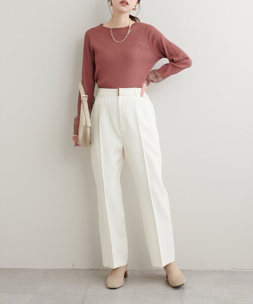 ニット セーター 袖シアーリブニット レディース PROPORTION BODY DRESSING ニット セーター 袖シアーリブニット