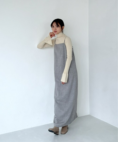Olu.(オルドット)の「ヘリンボーンキャミソールワンピース(ワンピース・レディース・ブラウン/ライトグレー/グレー・0/1)」の10枚目の写真