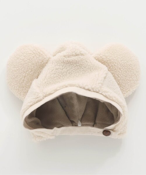 p.premier（ピードットプルミエ）の「ぬいぐるみくまのボンネット（キャップ・キッズ・ライトグレー/アイボリー/キャメル/チャコール・46/50/54/58）」の2枚目の写真