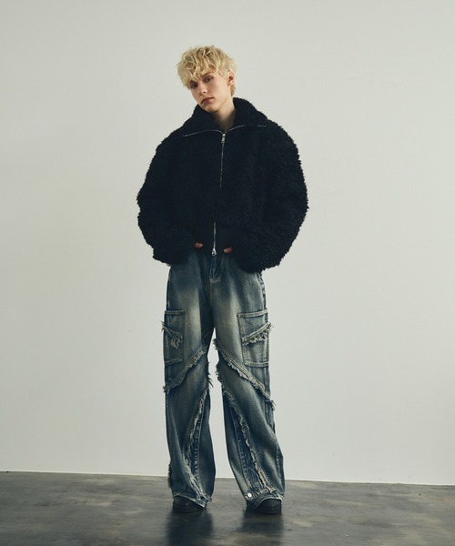 竹原ピストル あしたのジョー コラボ ブルゾン Mサイズ Shoowtime（ショウタイム）の「フェイクファーショートボアブルゾン