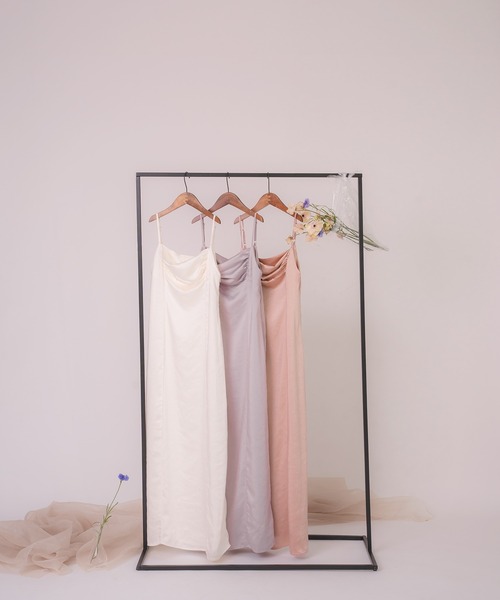 mideal（マイディール）の「satin drape cami onepiece / サテンドレープキャミワンピース（ワンピース・レディース・ピンク/ブルー・FREE）」の7枚目の写真