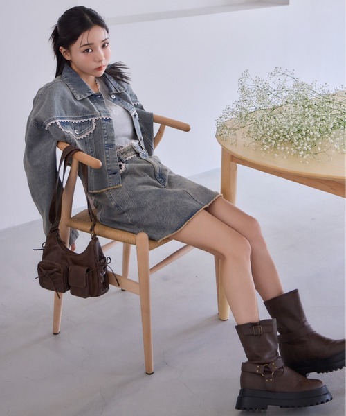 one after another NICE CLAUP（ワンアフターアナザーナイスクラップ）の「ドロストポケットショルダーバッグ（ショルダーバッグ・レディース・ブラック/ダークブラウン/ピンク/ベージュ/ブラウン/サックスブルー/ブラック系その他・FREE）」の8枚目の写真