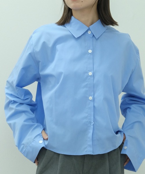 セットアップ パフ袖 シャツ カシュクール クロップド丈 スリム セットアップ パフ袖 シャツ カシュクール クロップド丈 スリム