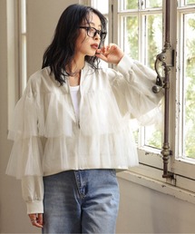 Lajourフリル付きブラックジャケット ラポミ プチ LA POMME petit Princess Lace Frill Jacket