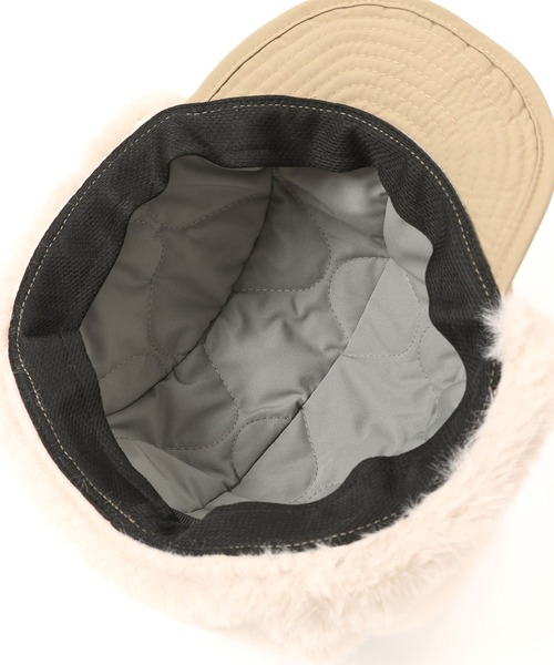 KiU（キウ）の「2WAY ファーフライトキャップ（キャップ・レディース・ベージュ/カーキ/ブラック・FREE）」の12枚目の写真