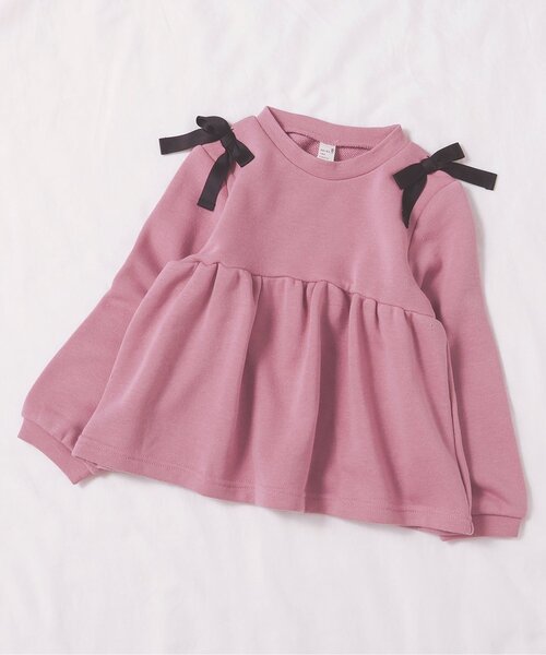 apres les cours（アプレレクール）の「【WEB限定】7days Style/肩リボンフレアトレーナー（スウェット・キッズ・ブラック/ブルー/ピンク/アイボリー/その他3・90/100/110/120/80/130/140）」の4枚目の写真