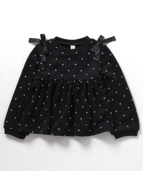 apres les cours（アプレレクール）の「【WEB限定】7days Style/肩リボンフレアトレーナー（スウェット・キッズ・ブラック/ブルー/ピンク/アイボリー/その他3・90/100/110/120/80/130/140）」の2枚目の写真