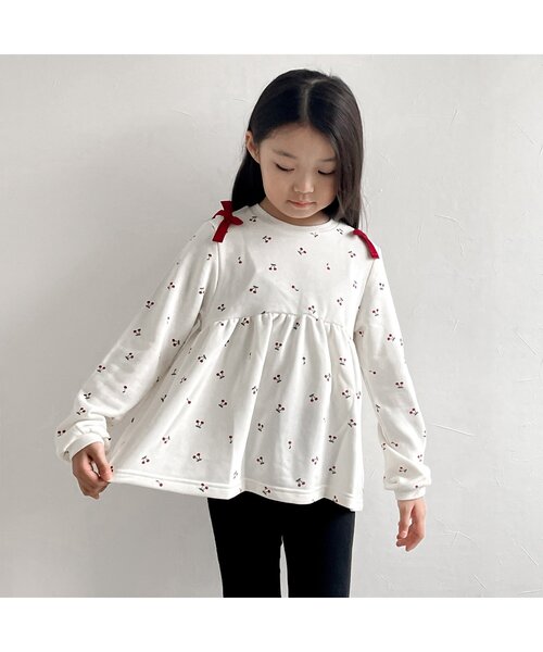 apres les cours（アプレレクール）の「【WEB限定】7days Style/肩リボンフレアトレーナー（スウェット・キッズ・ブラック/ブルー/ピンク/アイボリー/その他3・90/100/110/120/80/130/140）」の8枚目の写真