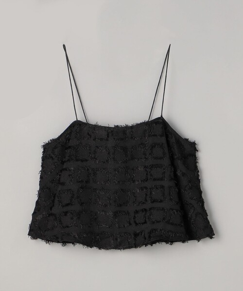 coen（コーエン）の「カットジャガードチェックキャミトップス（キャミソール・レディース・その他1/ブラック・FREE）」の2枚目の写真