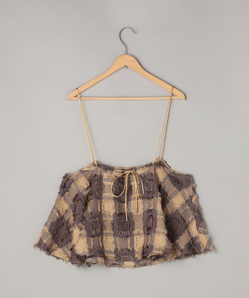 coen（コーエン）の「カットジャガードチェックキャミトップス（キャミソール・レディース・その他1/ブラック・FREE）」の3枚目の写真