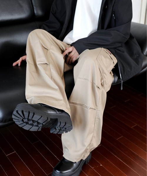 Dickies（ディッキーズ）の「【neos】GENUINE DICKIES ジェニュイン ディッキーズ ツイル チノ ワイド カーゴ パンツ（カーゴパンツ・メンズ・ベージュ/カーキ/ブラック・MEDIUM/X-LARGE/LARGE）」の13枚目の写真