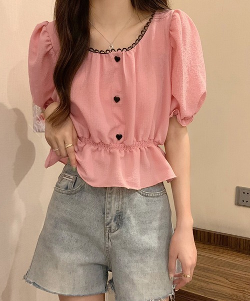 Miniministore(ミニミニストア)の「シャツブラウス 薄手トップス 韓国風(シャツ/ブラウス・レディース・ブラック/ベージュ/ピンク/ホワイト・FREE)」の1枚目の写真