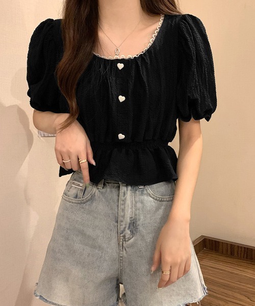 Miniministore(ミニミニストア)の「シャツブラウス 薄手トップス 韓国風(シャツ/ブラウス・レディース・ブラック/ベージュ/ピンク/ホワイト・FREE)」の3枚目の写真