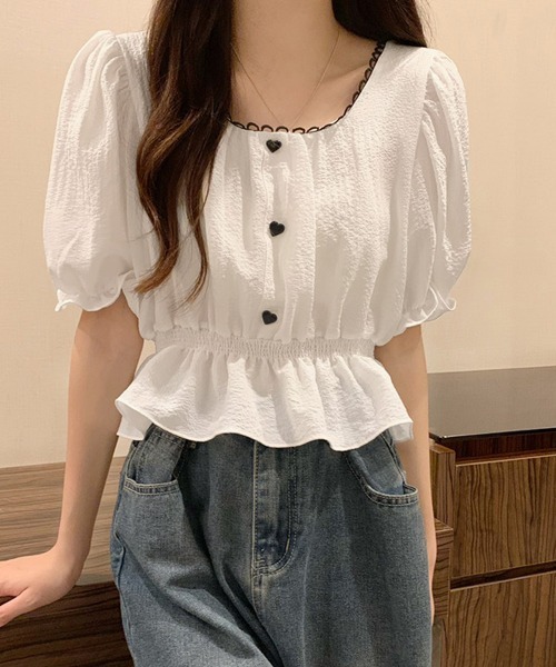 Miniministore(ミニミニストア)の「シャツブラウス 薄手トップス 韓国風(シャツ/ブラウス・レディース・ブラック/ベージュ/ピンク/ホワイト・FREE)」の5枚目の写真