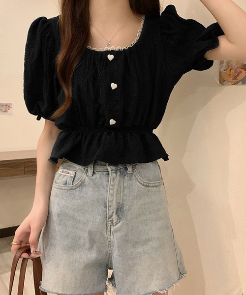 Miniministore(ミニミニストア)の「シャツブラウス 薄手トップス 韓国風(シャツ/ブラウス・レディース・ブラック/ベージュ/ピンク/ホワイト・FREE)」の8枚目の写真