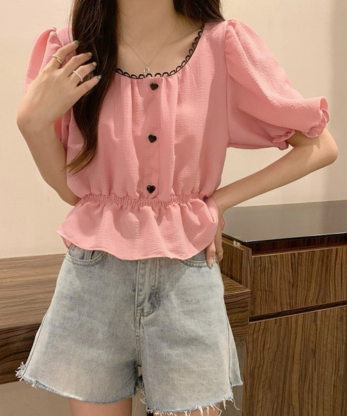 Miniministore(ミニミニストア)の「シャツブラウス 薄手トップス 韓国風(シャツ/ブラウス・レディース・ブラック/ベージュ/ピンク/ホワイト・FREE)」の12枚目の写真