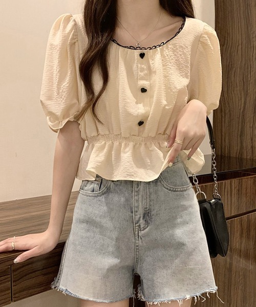 Miniministore(ミニミニストア)の「シャツブラウス 薄手トップス 韓国風(シャツ/ブラウス・レディース・ブラック/ベージュ/ピンク/ホワイト・FREE)」の13枚目の写真