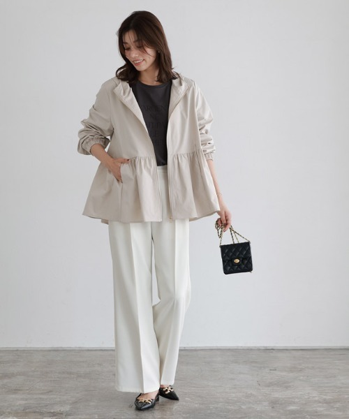 Pierrot（ピエロ）の「ヘムフレアフーディブルゾン（ブルゾン・レディース・ネイビー/ベージュ/ベージュ系その他/ライトベージュ/ブラック・M/L/S/LL）」の22枚目の写真