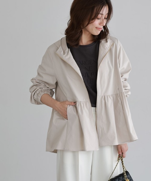 Pierrot（ピエロ）の「ヘムフレアフーディブルゾン（ブルゾン・レディース・ネイビー/ベージュ/ベージュ系その他/ライトベージュ/ブラック・M/L/S/LL）」の20枚目の写真