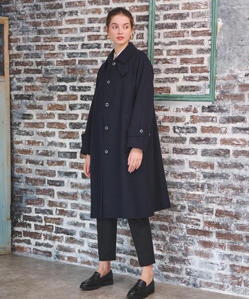 大人百花冬号掲載 モデル美香さん着用】Super110sウールAラインステン