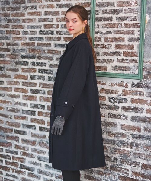 大人百花冬号掲載 モデル美香さん着用】Super110sウールAラインステン