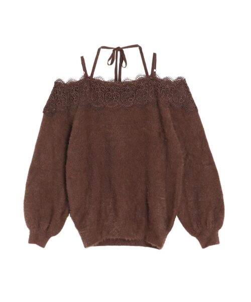 【セール】LACE 2WAY SHAGGY KNIT/レース２WAYシャギーニット（ニット/セーター）｜CALNAMUR（カルナムール）