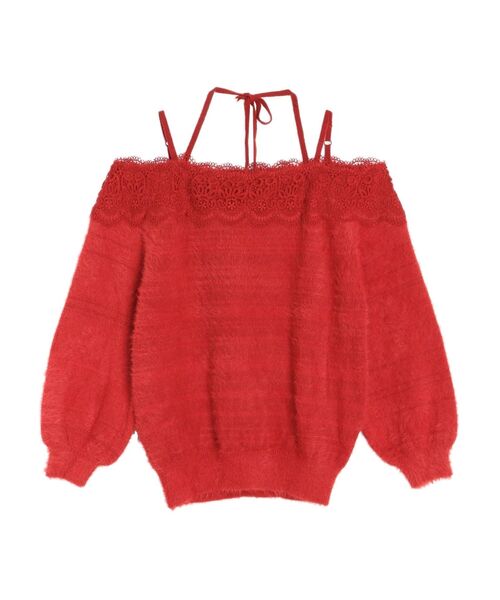 CALNAMUR（カルナムール）の「LACE 2WAY SHAGGY KNIT/レース
