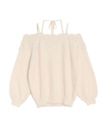 CALNAMUR | LACE 2WAY SHAGGY KNIT/レース2WAYシャギーニット(ニット/セーター)
