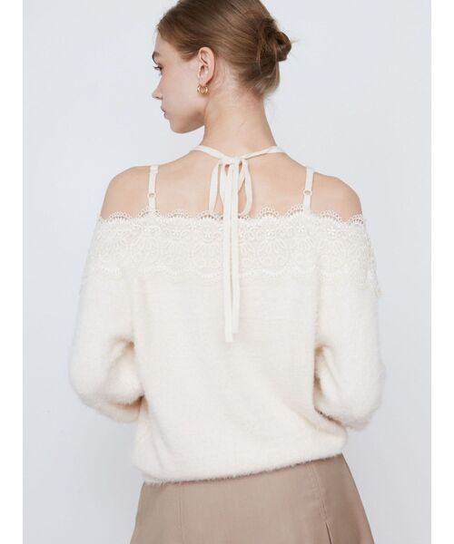 CALNAMUR（カルナムール）の「LACE 2WAY SHAGGY KNIT/レース２WAYシャギーニット（ニット/セーター・レディース・アイボリー/レッド/ブラウン・FREE）」の16枚目の写真