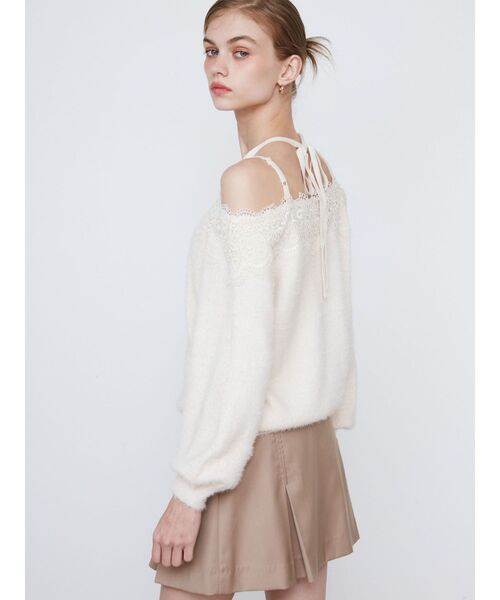 CALNAMUR（カルナムール）の「LACE 2WAY SHAGGY KNIT/レース２WAYシャギーニット（ニット/セーター・レディース・アイボリー/レッド/ブラウン・FREE）」の20枚目の写真