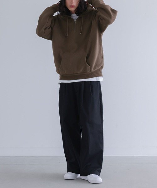 n'OrLABEL(ノアールレーベル)の「裏起毛ハーフジップフーディ(パーカー・メンズ・ブラック/ブラウン・M/L)」の10枚目の写真