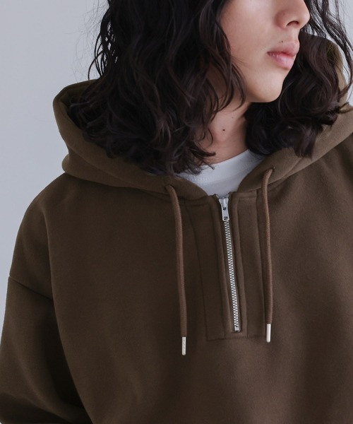 n'OrLABEL(ノアールレーベル)の「裏起毛ハーフジップフーディ(パーカー・メンズ・ブラック/ブラウン・M/L)」の7枚目の写真