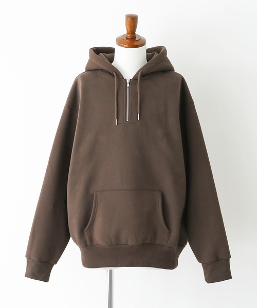 n'OrLABEL(ノアールレーベル)の「裏起毛ハーフジップフーディ(パーカー・メンズ・ブラック/ブラウン・M/L)」の15枚目の写真
