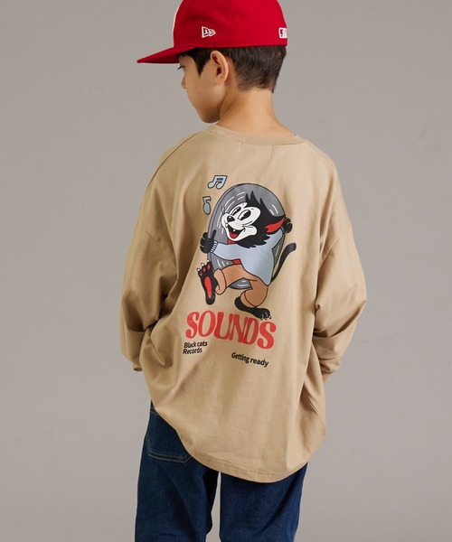 PAIRMANON STREET（ペアマノンストリート）の「【PAIRMANON STREET】アソート バックプリント ビッグシルエット 長袖 Tシャツ（Tシャツ/カットソー・キッズ・ブラック系その他3/ホワイト系その他3/ベージュ系その他/ホワイト系その他/ブラック系その他4/ブラック系その他2/ホワイト系その他4/ホワイト系その他2/ブラック系その他/ブラック系その他5/ブルー系その他/イエロー/グリーン系その他/ブルー系その他2/イエロー系その他・100/140/150/110/120/160/130/90）」の10枚目の写真