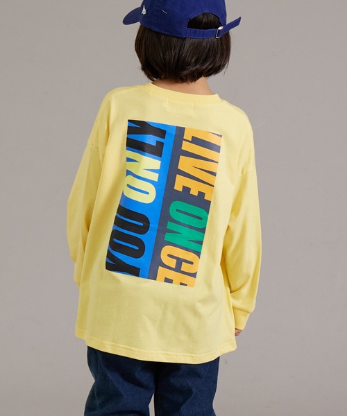 PAIRMANON STREET（ペアマノンストリート）の「【PAIRMANON STREET】アソート バックプリント ビッグシルエット 長袖 Tシャツ（Tシャツ/カットソー・キッズ・ブラック系その他3/ホワイト系その他3/ベージュ系その他/ホワイト系その他/ブラック系その他4/ブラック系その他2/ホワイト系その他4/ホワイト系その他2/ブラック系その他/ブラック系その他5/ブルー系その他/イエロー/グリーン系その他/ブルー系その他2/イエロー系その他・100/140/150/110/120/160/130/90）」の15枚目の写真