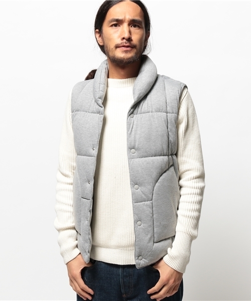 Denime（ドゥニーム）の「天竺起毛中綿ベスト（ダウンベスト・メンズ・グレー/ネイビー/オートミール/ブラック・MEDIUM/X-LARGE/LARGE）」の11枚目の写真