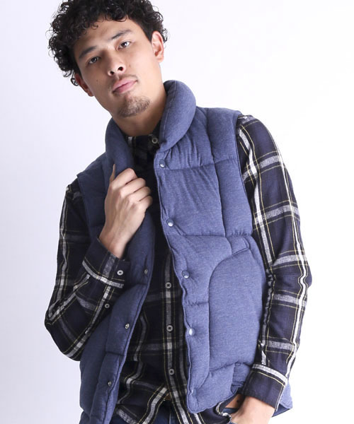 Denime（ドゥニーム）の「天竺起毛中綿ベスト（ダウンベスト・メンズ・グレー/ネイビー/オートミール/ブラック・MEDIUM/X-LARGE/LARGE）」の7枚目の写真