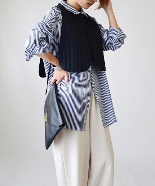 and it_（アンドイット）の「キルティングショートジレ（ベスト・レディース・ダークベージュ/アイボリー/カーキ/ブラック・M-L）」の12枚目の写真