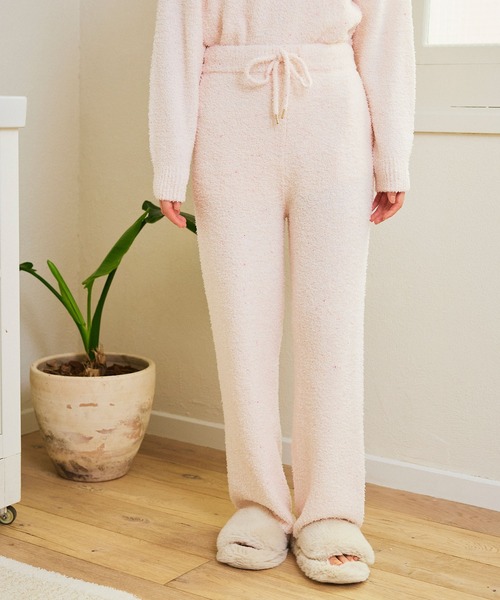cross marche（クロスマルシェ）の「【LAFUKU/ラフク】もちふわマシュマロニット/カラーネップニットロングパンツ/ルームウェア（上下別売り）（ルームウェア/パジャマ・レディース・サーモンピンク/モカ/オフホワイト/サックスブルー/グレー・M/L/LL/S/3L）」の19枚目の写真
