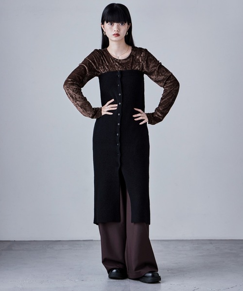 etoll.（エトル）の「アルパカタッチ2wayニットビスチェ＆スカート（ワンピース・レディース・モカ/グレー/ブラック・FREE）」の5枚目の写真