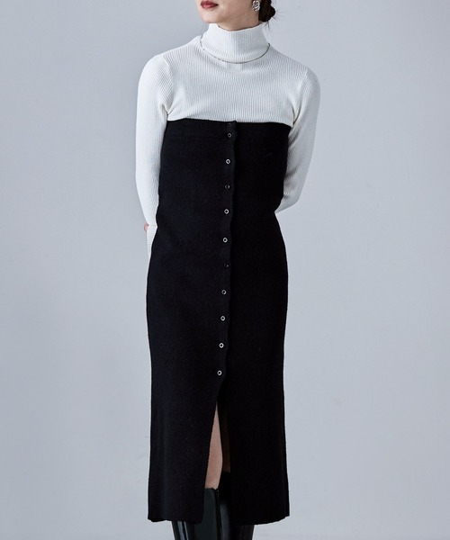 etoll.（エトル）の「アルパカタッチ2wayニットビスチェ＆スカート（ワンピース・レディース・モカ/グレー/ブラック・FREE）」の15枚目の写真