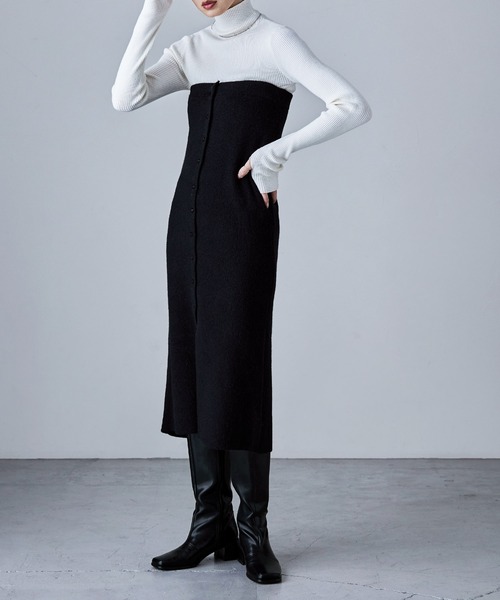 etoll.（エトル）の「アルパカタッチ2wayニットビスチェ＆スカート（ワンピース・レディース・モカ/グレー/ブラック・FREE）」の16枚目の写真