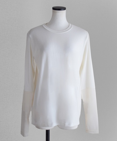 Marient(マリエント)の「シアー切替TEE(Tシャツ/カットソー・レディース・アイボリー/ブラック・FREE)」の17枚目の写真