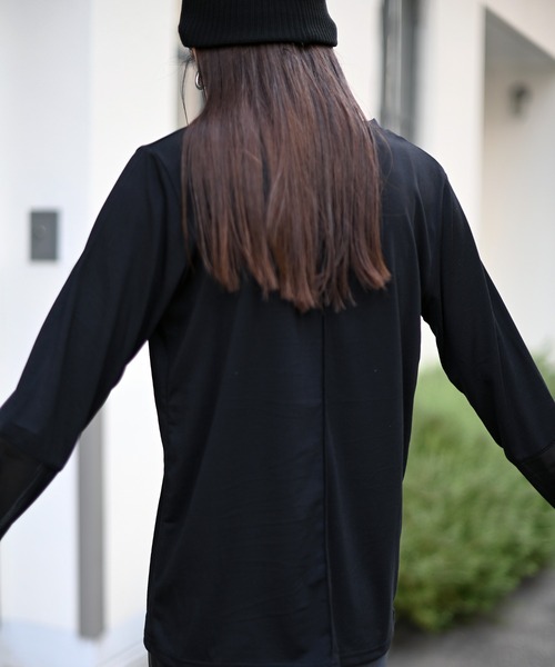 Marient(マリエント)の「シアー切替TEE(Tシャツ/カットソー・レディース・アイボリー/ブラック・FREE)」の9枚目の写真