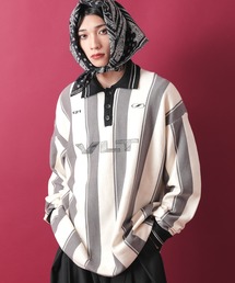 a.p.o.v. グラフィック&ストライプニットサッカーシャツ