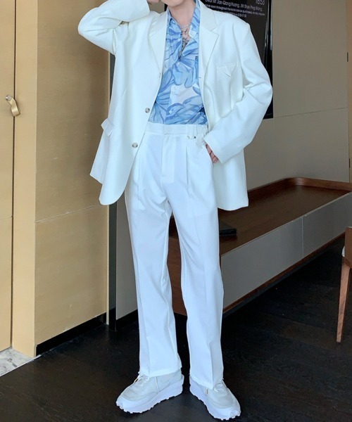 NOWLE（ノウル）の「【NOWLE】サイドベルト シングルタック セミワイド スラックス（スラックス・メンズ・ブラック/ベージュ/ホワイト・SMALL/MEDIUM/LARGE）」の20枚目の写真