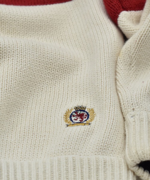 TOMMY HILFIGER(トミーヒルフィガー)の「【ヴィンテージ古着】90’s TOMMY HILFIGER トリコロール コットンニット(ニット/セーター・メンズ・マルチ・LARGE)」の3枚目の写真