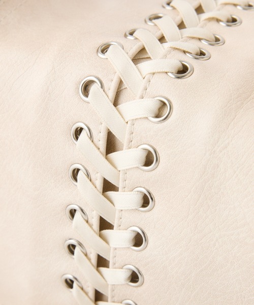 one after another NICE CLAUP(ワンアフターアナザーナイスクラップ)の「レースアップドロストバッグ(ショルダーバッグ・レディース・ダークブラウン/サックスブルー/アイボリー・FREE)」の13枚目の写真